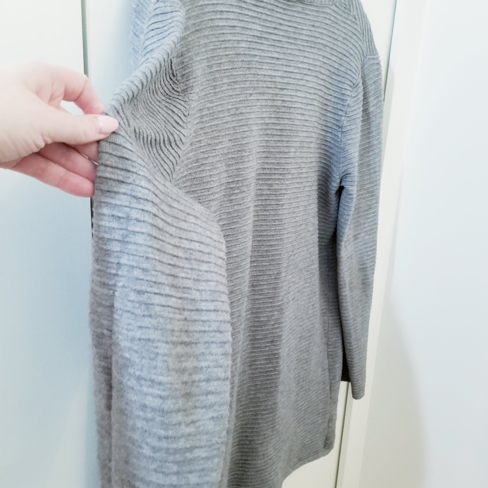 Cyrus | Grey Ribbed Cardigan Sweater - Picture 6 of 6